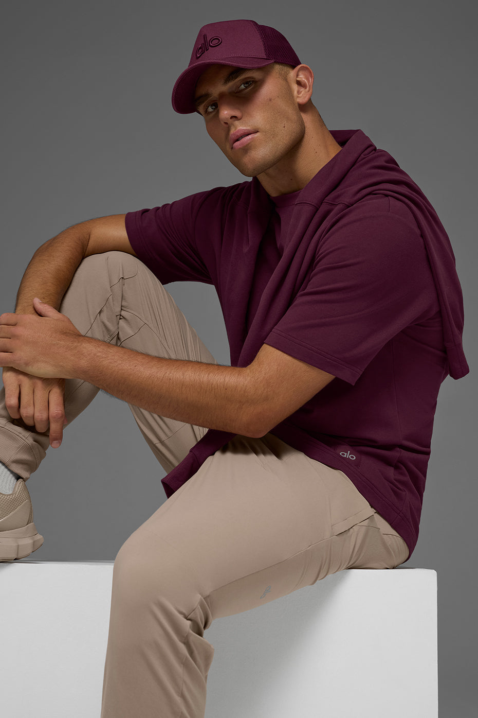 Double Take Short Sleeve - Burgundy