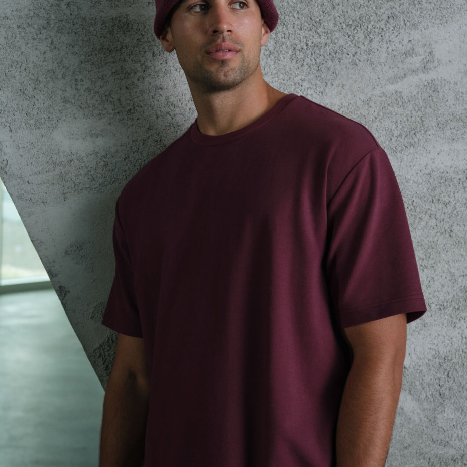 Double Take Short Sleeve - Burgundy