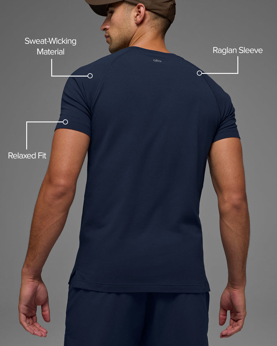 ALO Vapor Crewneck Short Sleeve - Navy