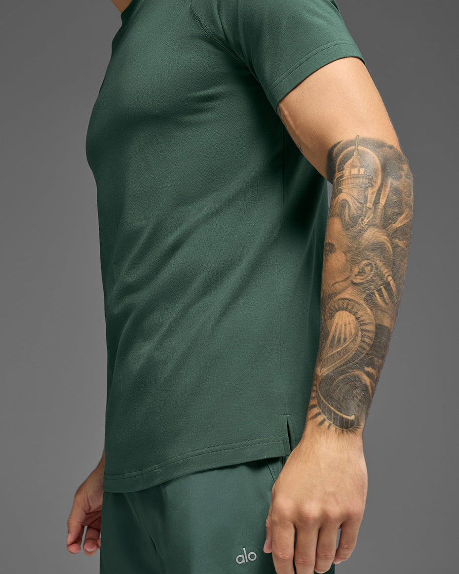 ALO Vapor Crewneck Short Sleeve - Clover Green