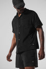 Coastal Terry Button Up - Black