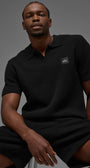 Sports Club Sweater Knit Polo - Black
