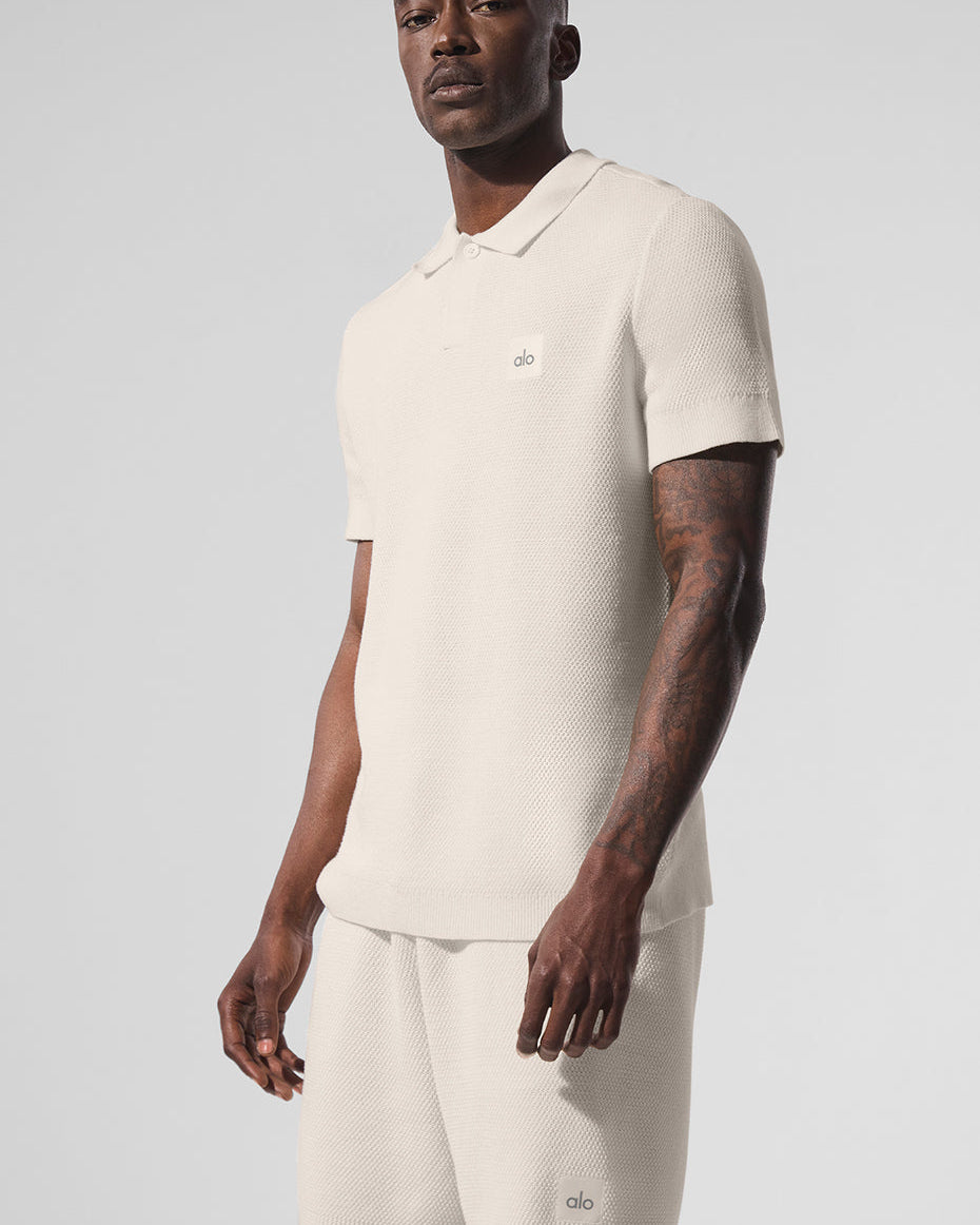 Sports Club Sweater Knit Polo - Ivory