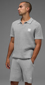 Sports Club Sweater Knit Polo - Athletic Heather Grey