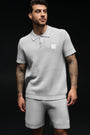 Sports Club Sweater Knit Polo - Athletic Heather Grey