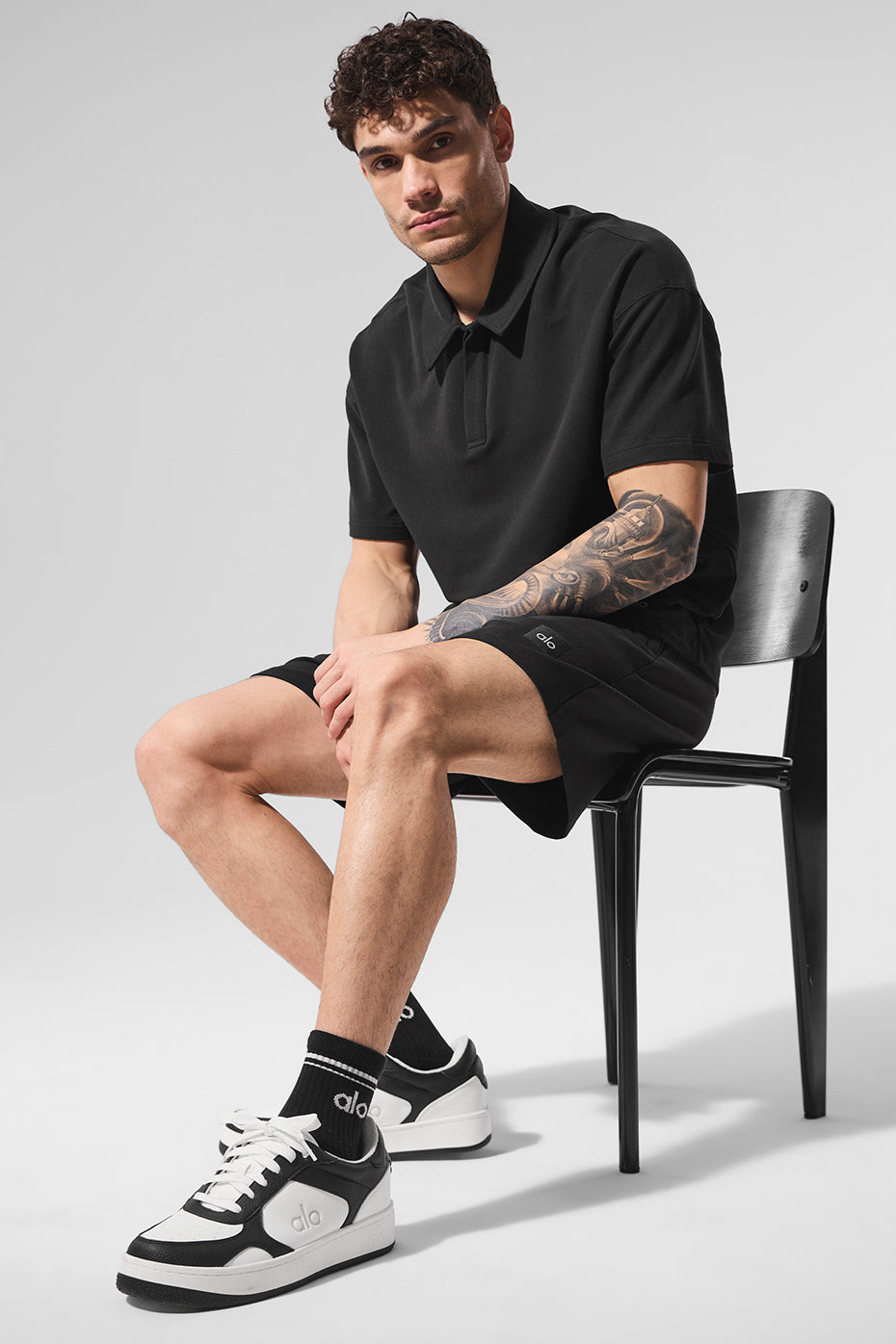 Double Take Short Sleeve Polo - Black