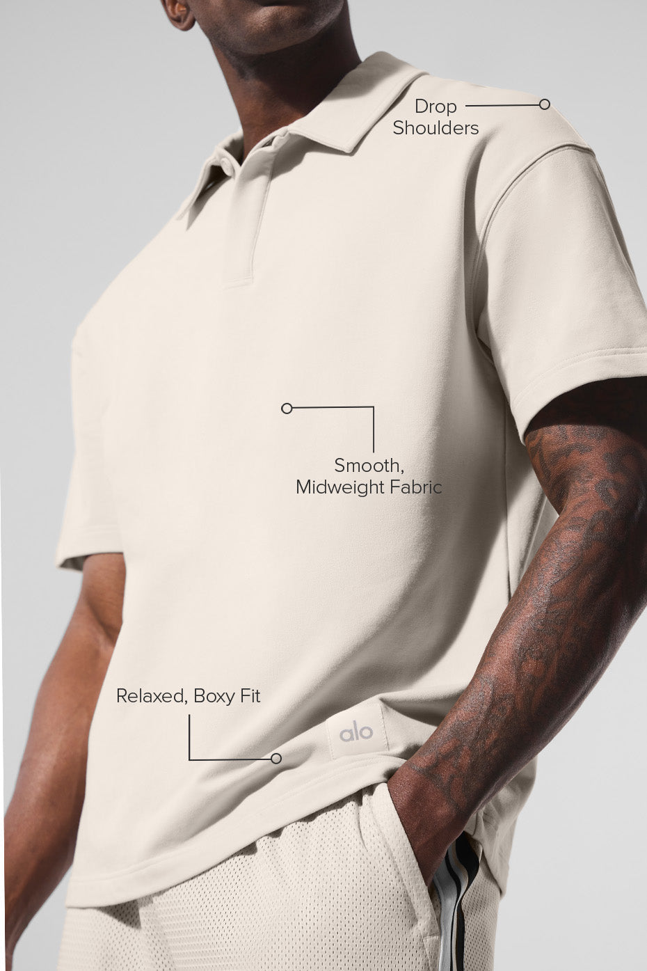 Double Take Short Sleeve Polo - Bone