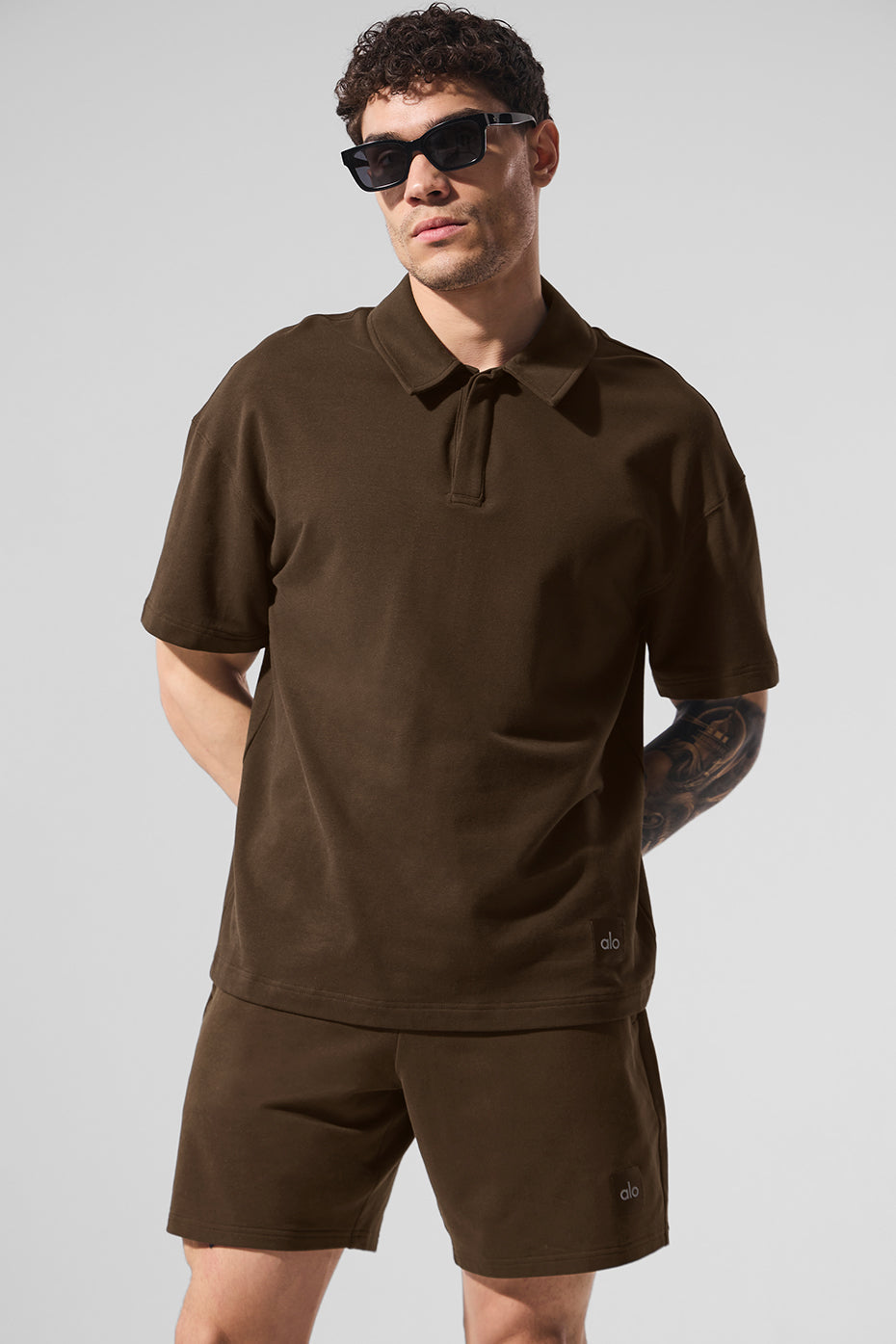 Double Take Short Sleeve Polo - Espresso