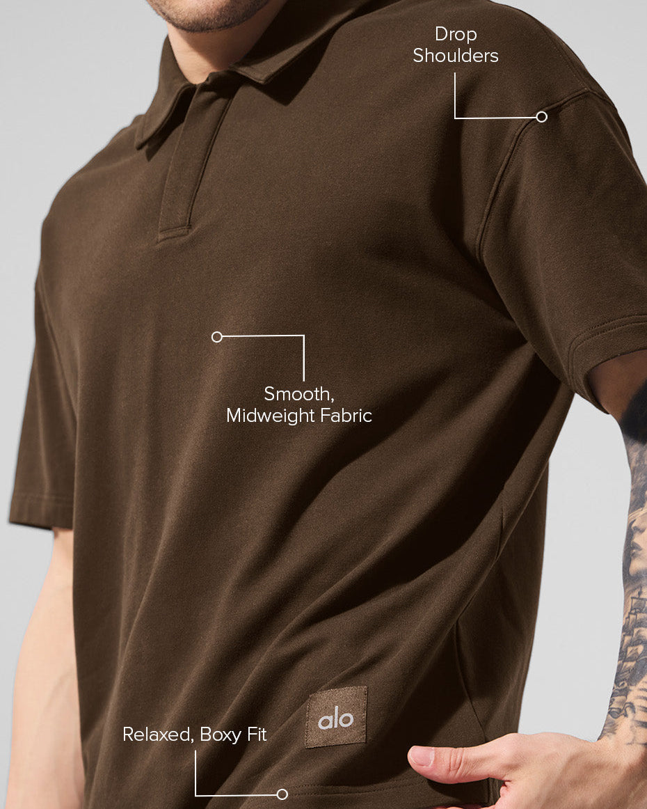 Double Take Short Sleeve Polo - Espresso