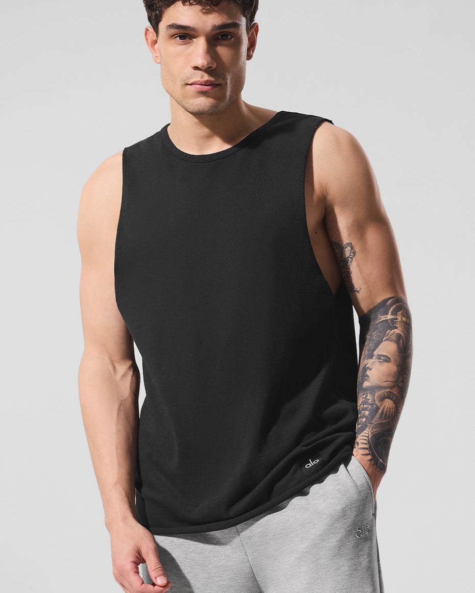 Society Raw Edge Tank - Black