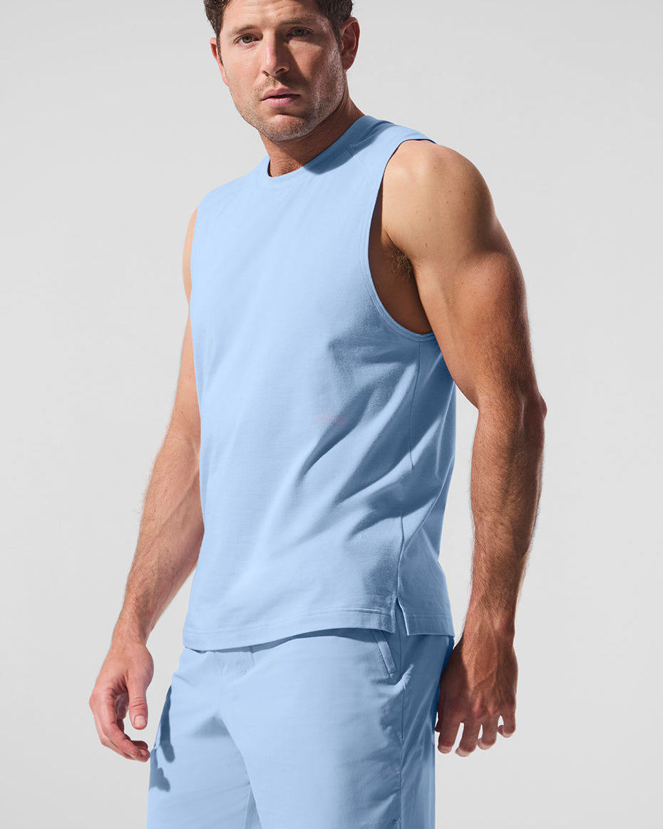 ALO Vapor Muscle Tank - Seashell Blue