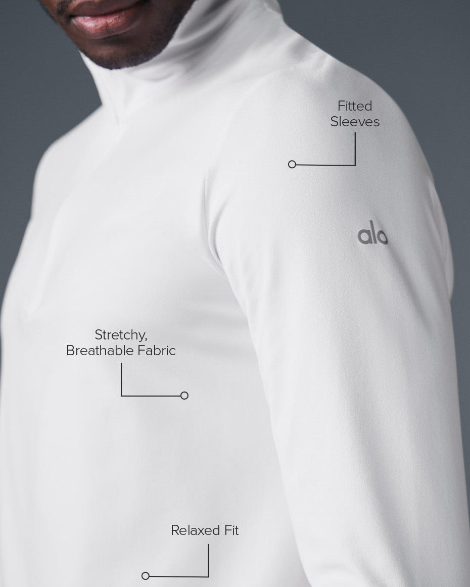 Conquer 1/4 Zip Reform Long Sleeve - White