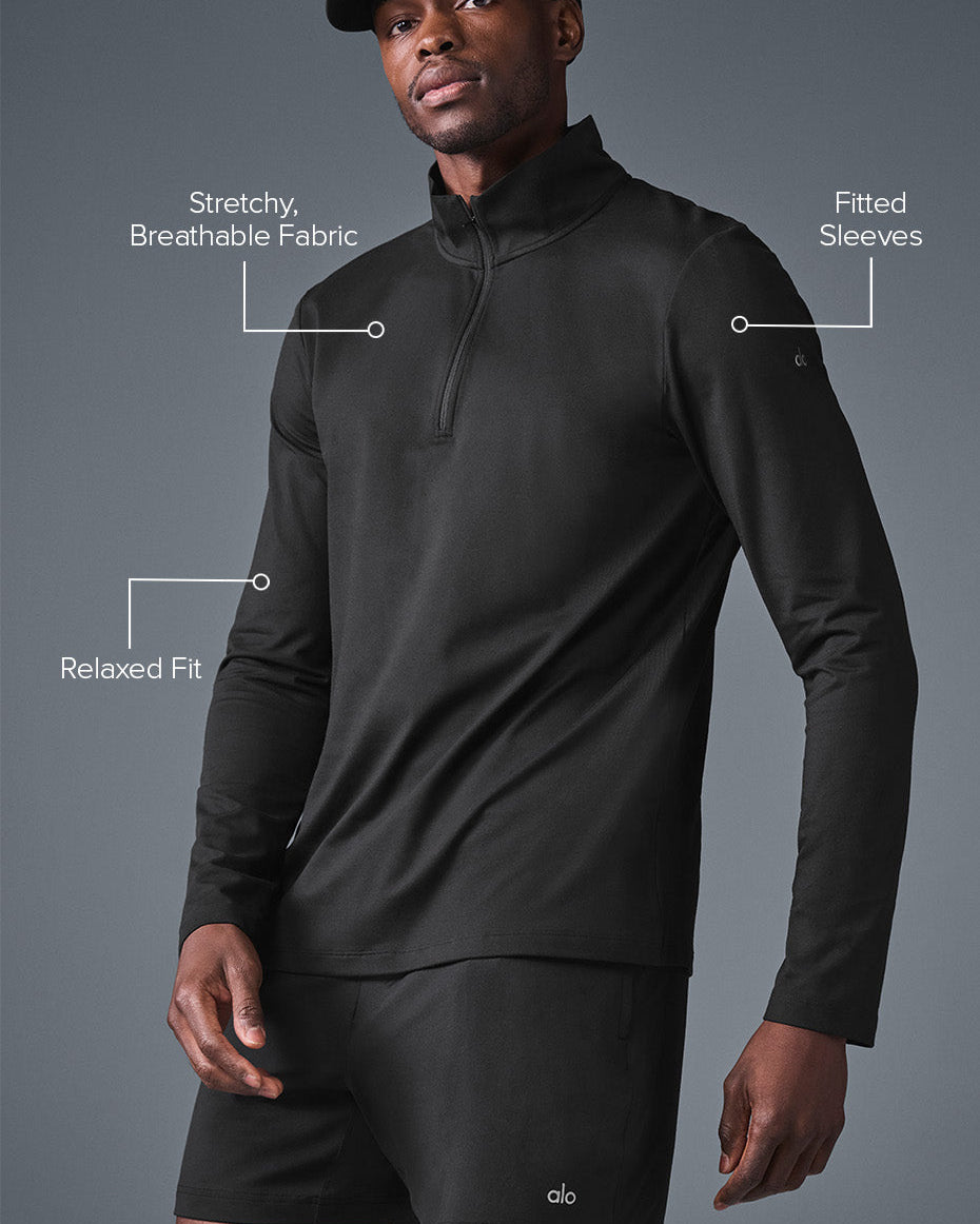 Conquer 1/4 Zip Reform Long Sleeve - Black