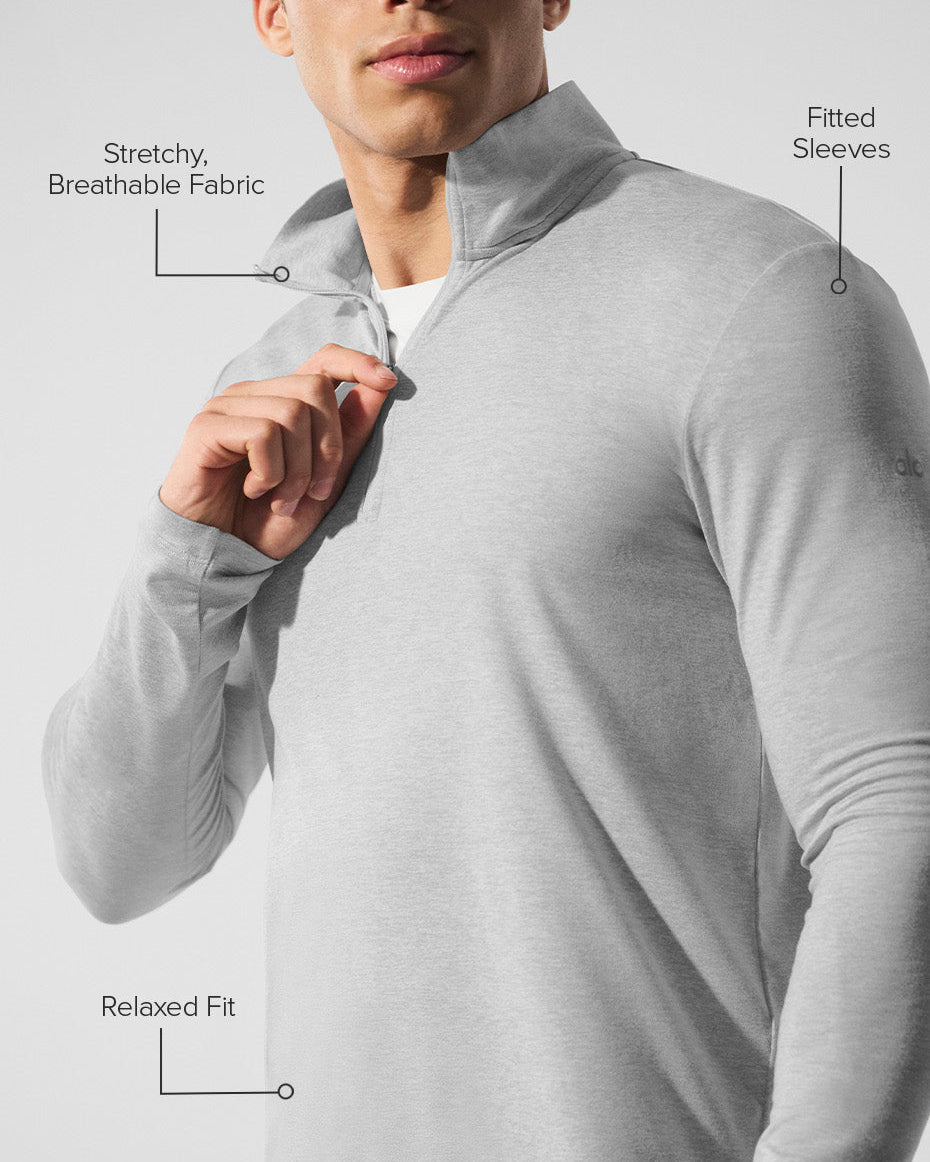 Conquer 1/4 Zip Reform Long Sleeve - Athletic Heather Grey