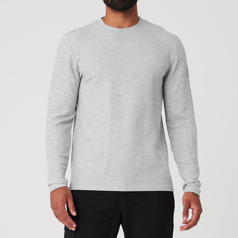 Micro Waffle Fast Break Long Sleeve Tee - Athletic Heather Grey