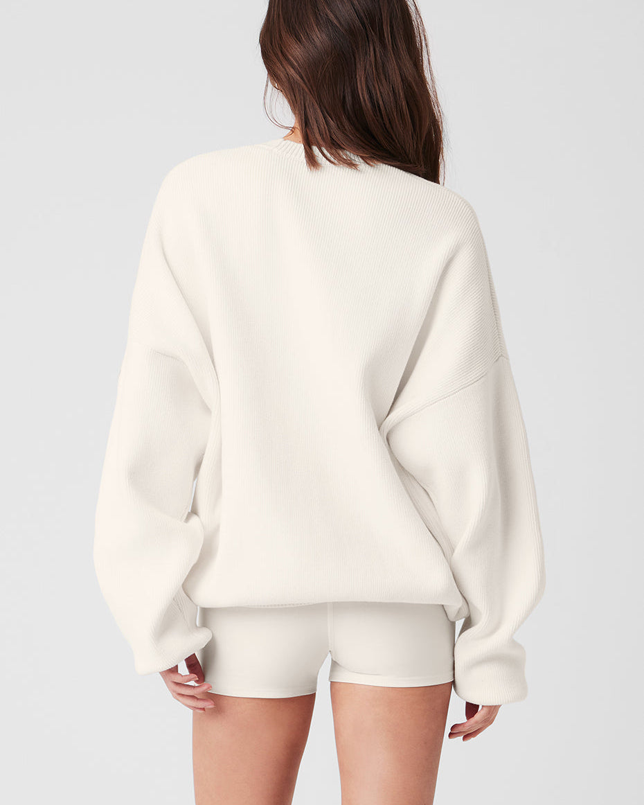 Scholar Crew Neck Sweater - Ivory