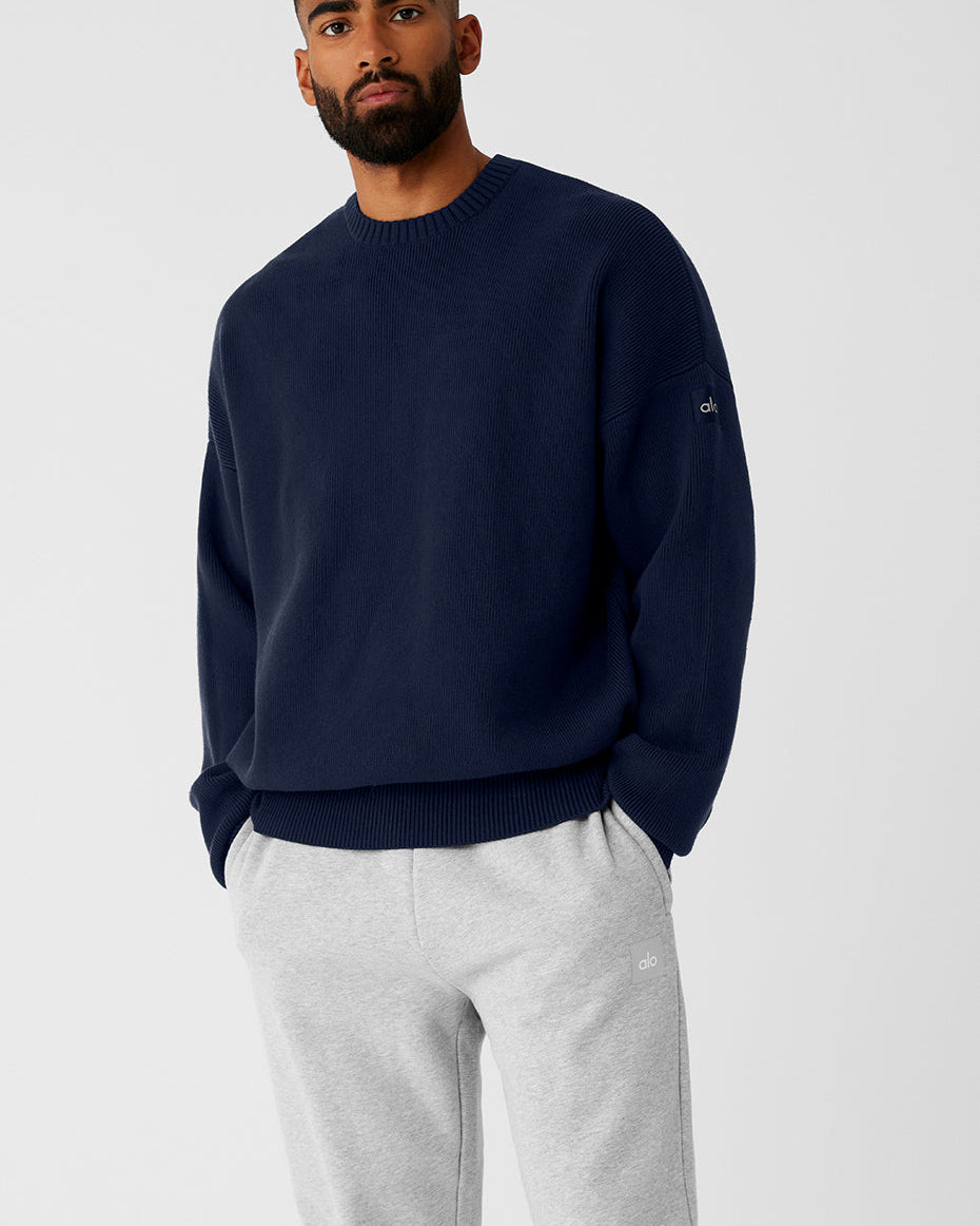 Scholar Crew Neck Sweater - Navy