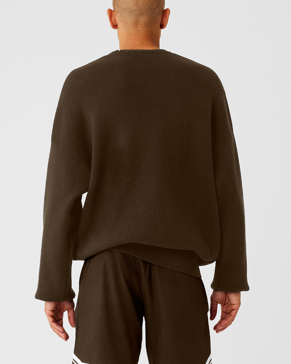Scholar Crew Neck Sweater - Espresso