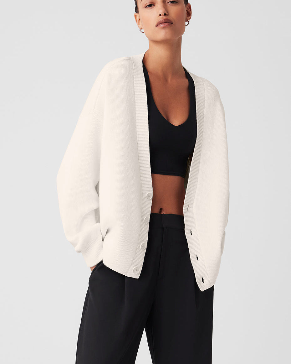 Scholar Cardigan Sweater - Ivory