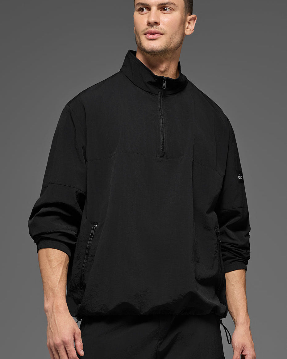 Light Weight Takeaway Track Pullover - Black