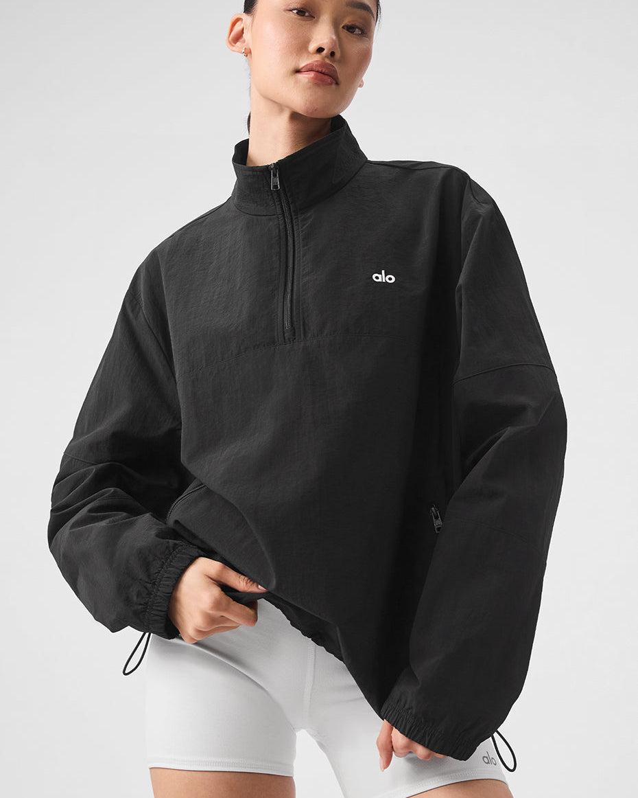 Light Weight Takeaway Track Pullover - Black