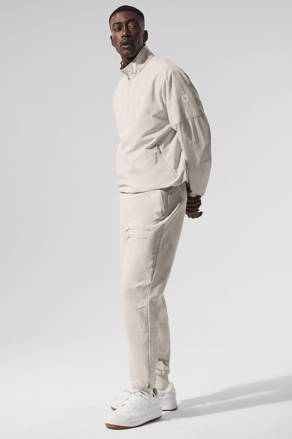 Light Weight Takeaway Track Pullover - Bone