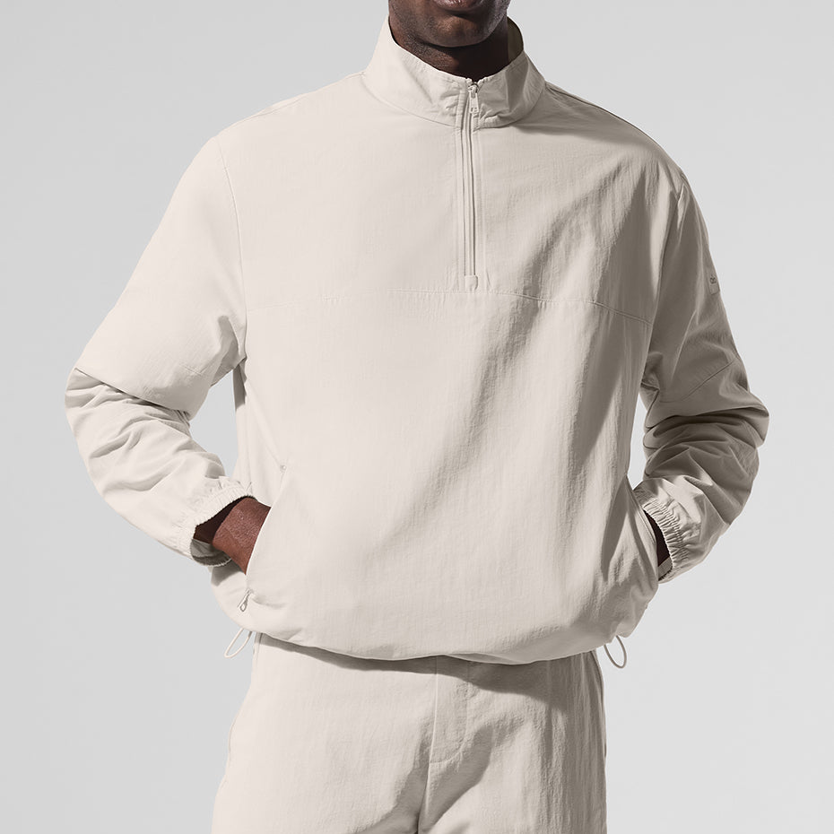 Light Weight Takeaway Track Pullover - Bone