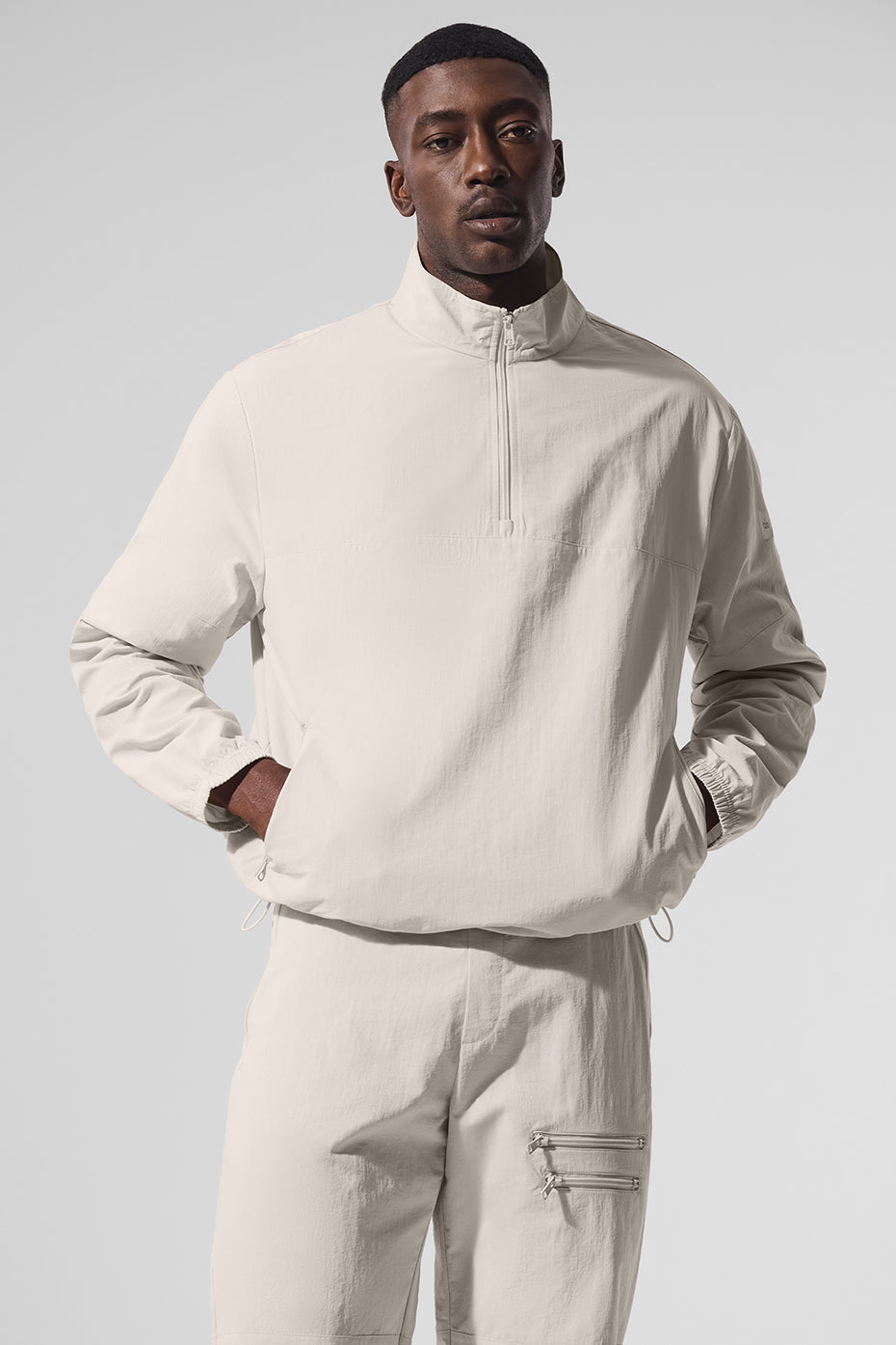 Light Weight Takeaway Track Pullover - Bone