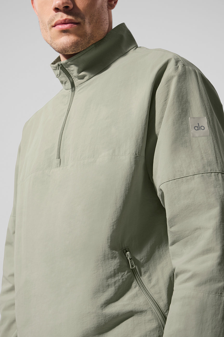 Light Weight Takeaway Track Pullover - Limestone