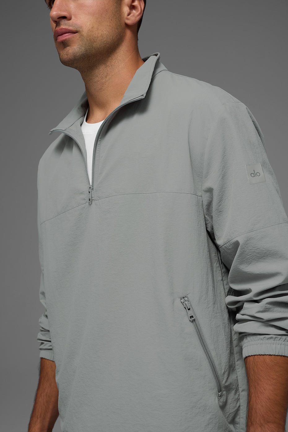 Light Weight Takeaway Track Pullover - Lunar Grey