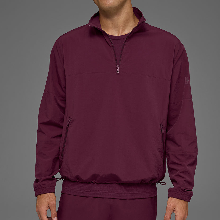 Light Weight Takeaway Track Pullover - Burgundy