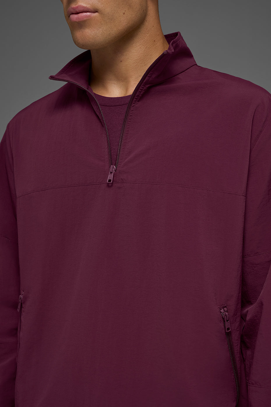 Light Weight Takeaway Track Pullover - Burgundy