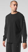 Elevate Waffle Long Sleeve Crew - Black