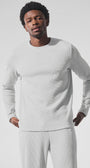 Elevate Waffle Long Sleeve Crew - Athletic Heather Grey