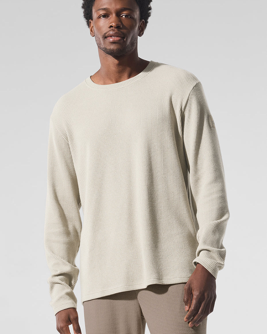 Elevate Waffle Long Sleeve Crew - Bone