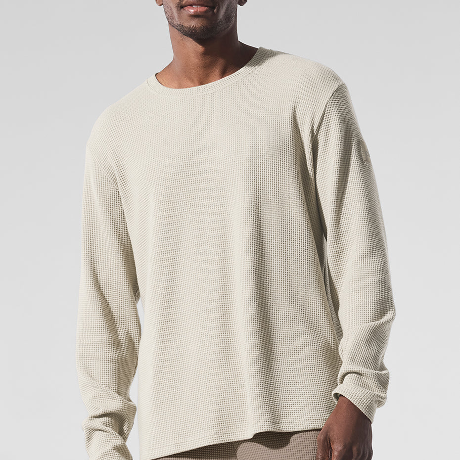 Elevate Waffle Long Sleeve Crew - Bone