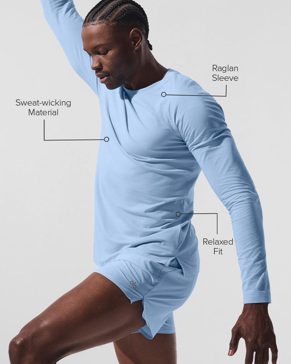 ALO Vapor Crewneck Long Sleeve - Seashell Blue