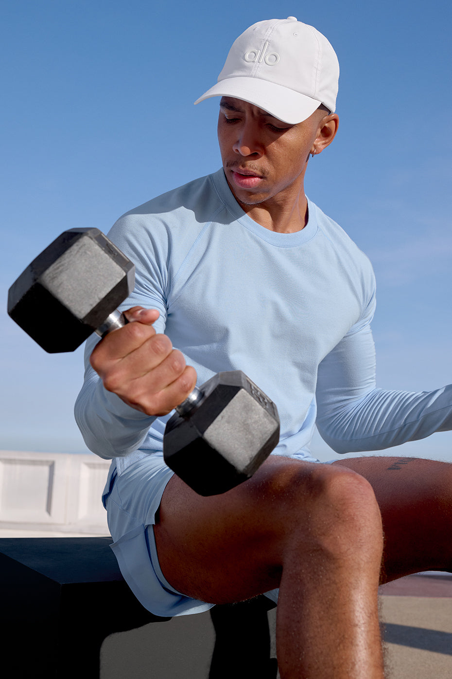 ALO Vapor Crewneck Long Sleeve - Seashell Blue