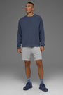 Domain Rib Knit Crew Sweater - Bluestone