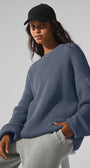 Domain Rib Knit Crew Sweater - Bluestone