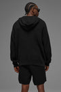 Sports Club Sweater Knit Hoodie - Black