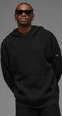 Sports Club Sweater Knit Hoodie - Black