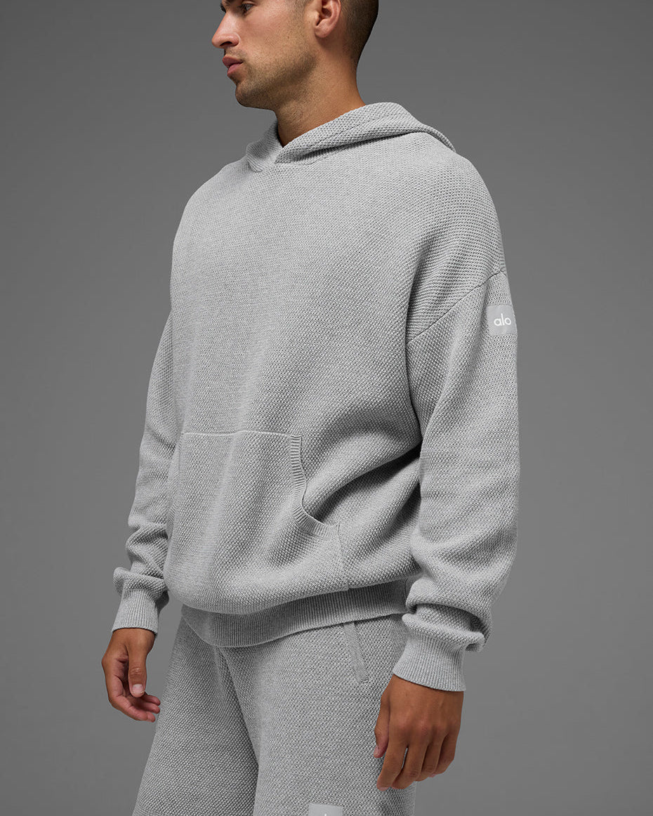 Sports Club Sweater Knit Hoodie - Athletic Heather Grey
