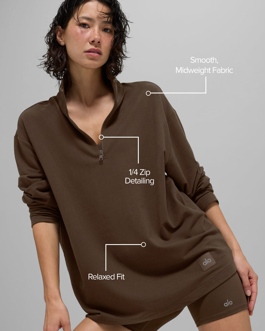Double Take Long Sleeve 1/4 Zip - Espresso