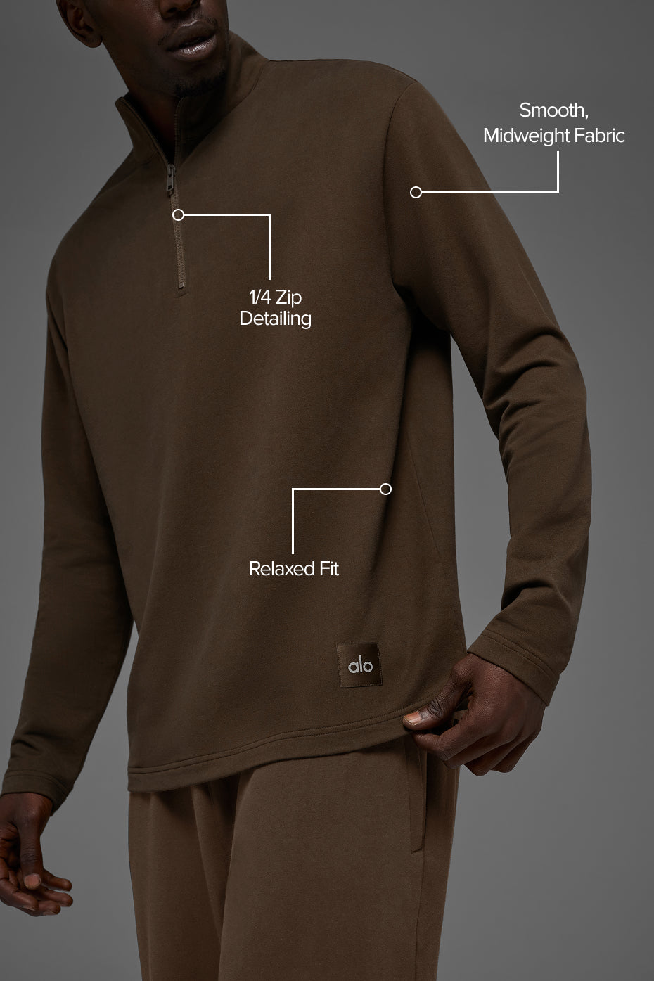 Double Take Long Sleeve 1/4 Zip - Espresso