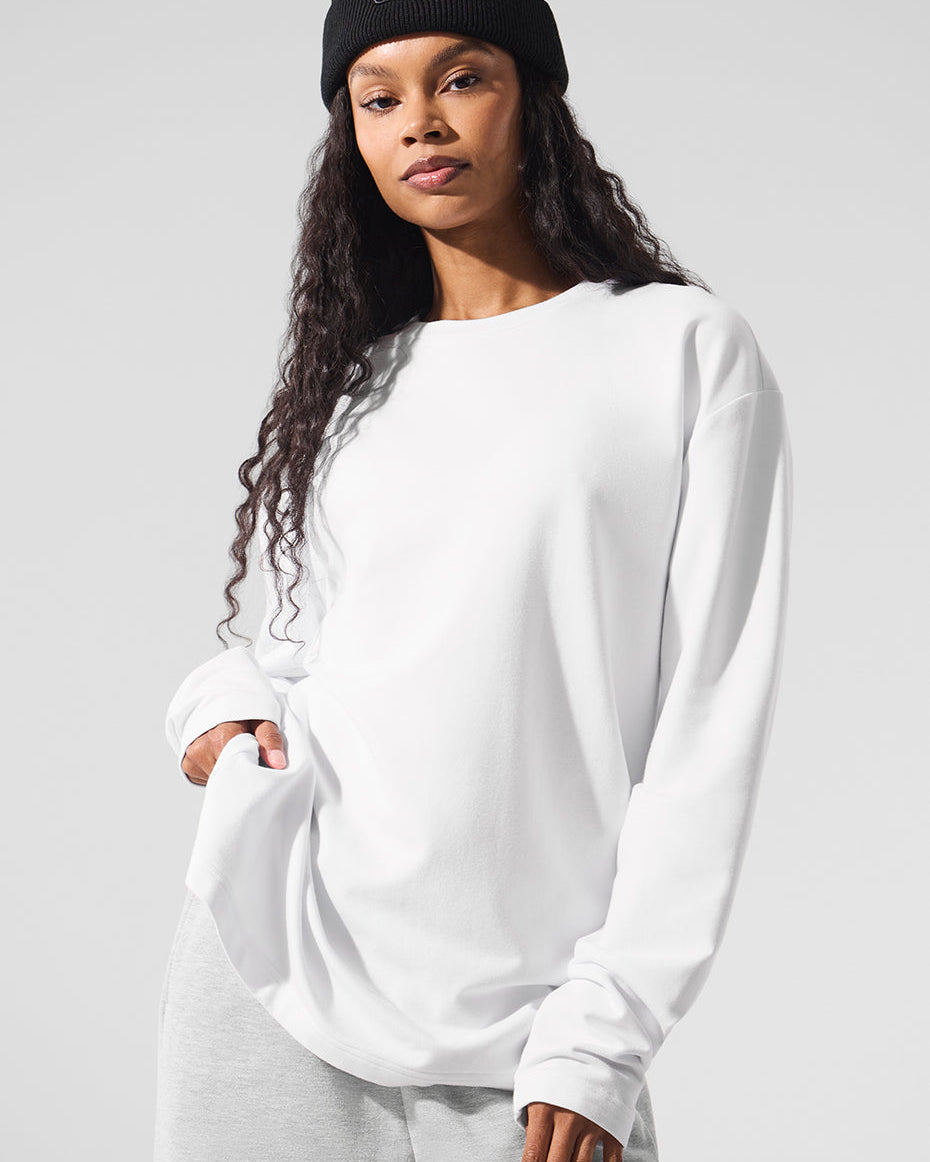 Double Take Long Sleeve Crew - White