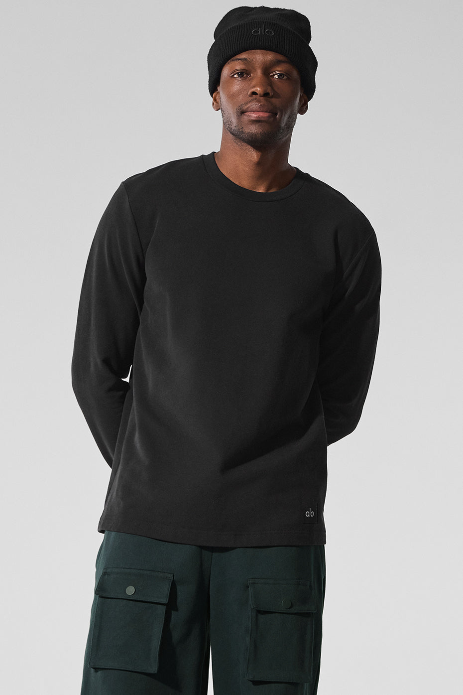 Double Take Long Sleeve Crew - Black