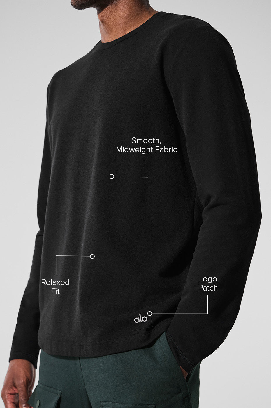 Double Take Long Sleeve Crew - Black