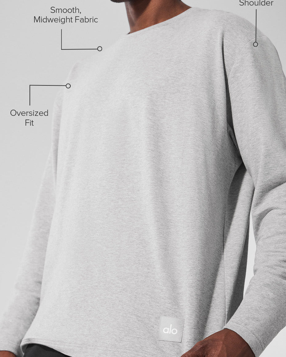 Double Take Long Sleeve Crew - Athletic Heather Grey