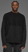Domain Shift Rib Knit Sweater Crew - Black